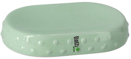 Gerimport Zeephouder/zeepbakje groen keramiek 15 cm - Badkameraccessoireset