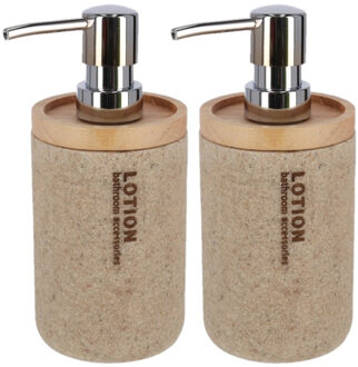 Gerimport Zeeppompje - 3x - bruin - lotion - 17 cm - navulbaar - toilet/badkamer