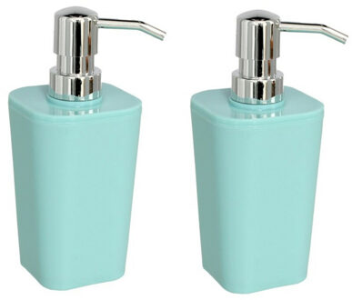 Gerimport Zeeppompje/dispenser - 2 st - kunststof - mintgroen - 7,5 x 17 cm