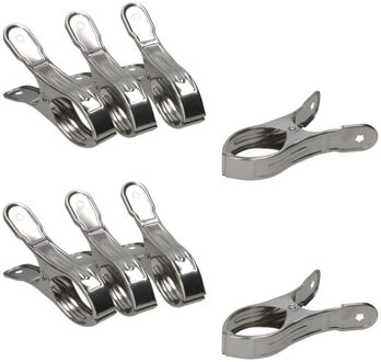 Gerimport Zeilklemmen - 12x stuks - 11 x 4 cm - lijmklemmen - marktklem - metaal