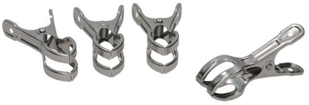 Gerimport Zeilklemmen - 4x stuks - 8 x 4 cm - lijmklemmen - marktklem - metaal