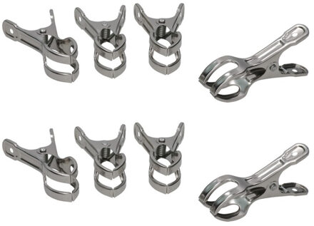 Gerimport Zeilklemmen - 8x stuks - 8 x 4 cm - lijmklemmen - marktklem - metaal