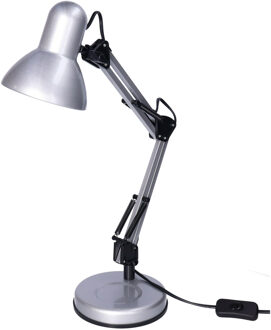 Gerimport Zilveren bureaulamp/tafellamp 37 x 15 x 42 cm