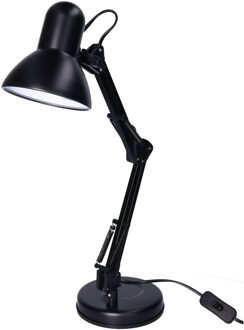 Gerimport Zwarte bureaulamp/tafellamp 37 x 15 x 42 cm