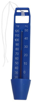 Gerimport Zwembad thermometer - blauw - 16 cm - zwembadwater temperatuur meters