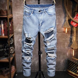 Geript Mannen Jeans Trendy Heren Broek Klassieke Jeans Mannen Voorjaar En De Zomer 28
