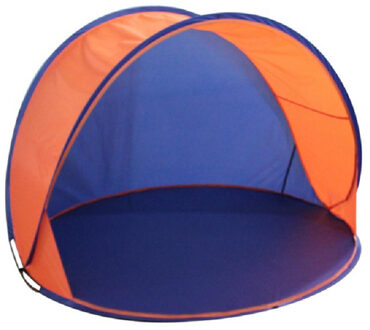 Gerkimex Beachshelter - blauw/oranje - 150 x 80 cm - pop-up strandtent - windscherm