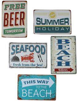 Gerkimex Decoratie tekstbord metaal 30x20cm verschillende