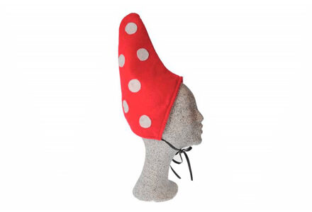 Gerkimex Kabouter kinder mutsen - 2x - verkleed hoeden - rood/witte stippen