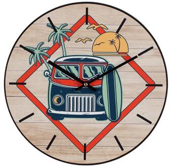 Gerkimex Klok Surfersbusje Ø34cm multi