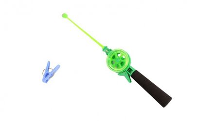 Gerkimex Krabhengel/vishengel - voor krabbetjes - groen - 39 cm - strand speelgoed