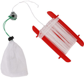 Gerkimex Krablijn met netje/krabben vangen - 39 cm - vissen - hengel Wit