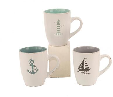 Gerkimex Mok nautisch Ø8x10,5cm wit