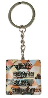 Gerkimex Sleutelhanger met tekst 3,5x3,5x2cm multi