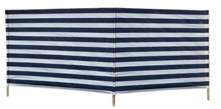 Gerkimex Strand/camping windscherm gestreept wit/blauw 240 cm x 90 cm - Windschermen