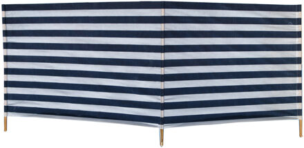 Gerkimex Strand/camping windscherm gestreept wit/blauw 240 cm x 90 cm - Windschermen