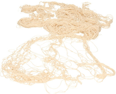 Gerkimex visnet - 1x - Maritieme decoraties - Vissersnet/visnet - beige - 200 x 400 cm