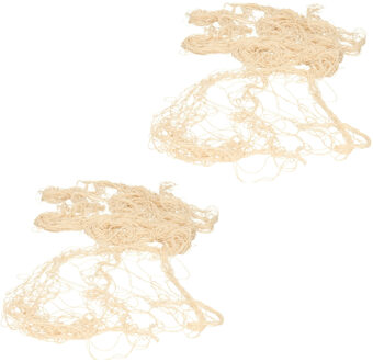 Gerkimex visnet - 2x stuks - Maritieme decoraties - Vissersnet/visnet - beige - 200 x 400 cm