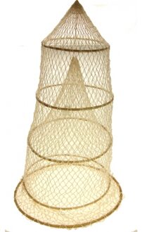 Gerkimex Visnet - 4 ringen - creme - 85 cm - fuik - maritieme decoratie Multi