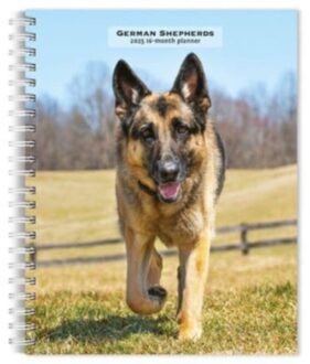 German Shepherds 2025 6 X 7.75 Inch Spiral-Bound Wire-O Weekly Engagement Planner Calendar New - Browntrout