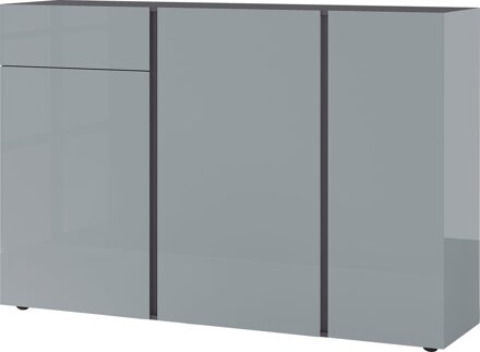 Germania Dressoir Mesa 152 cm breed in grafiet met zilvergrijs Grijs,Antraciet