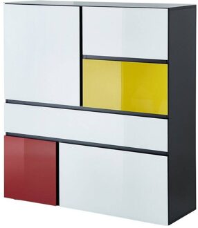 Germania Multifunctioneel opbergkast Ideeus 130 cm hoog Wit,Multicolor
