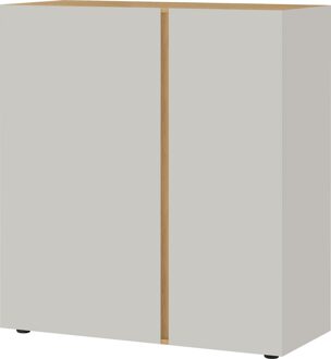 Germania Opbergkast Mesa M 103 cm hoog in Cashmere met navarra eiken Wit,Bruin,Eiken