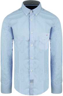 Geruit Heren Blauw/Wit Oxford Overhemd - M