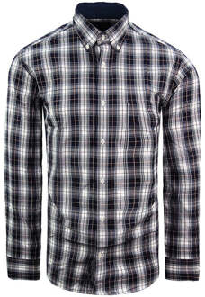 Geruit Heren Overhemd Regular Fit Zwart/wit - M