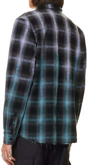 geruit paars shirt met lange mouwen