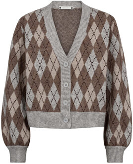 Geruit vest Row  beige - XS,S,L,XL,