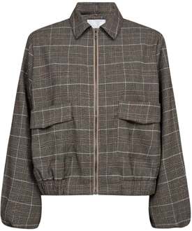 Geruite bomberjas Claudine  beige - XS,S,M,L,XL,