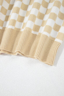 Geruite Gebreide Pullover Truien - maat M Beige