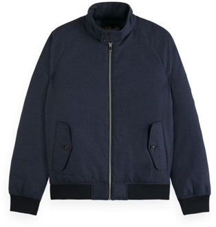 Geruite Gewatteerde Harrington Jas Scotch & Soda , Blue , Heren - L