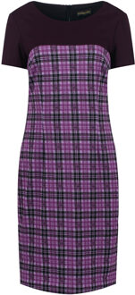 Geruite jurk met korte mouwen Wijnrood