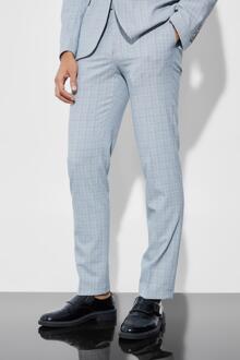 Geruite Slim Fit Pantalons, Light Grey - 28S