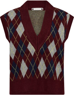 Geruite spencer Row  bordeaux - XS,S,M,L,