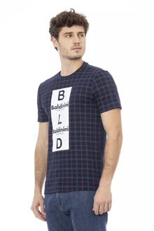 Geruite T-shirt Ba23160 - maat XS Navy