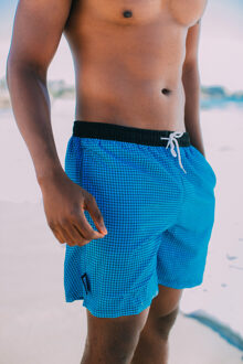 Geruite Zwembroek voor Heren Blauw - L