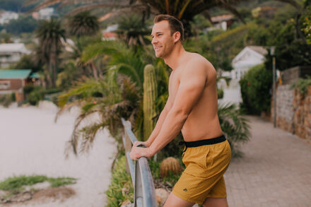 Geruite Zwembroek voor Heren Geel - L