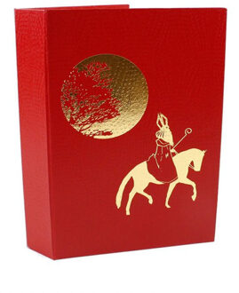 Geschenkdoos Cadeauverpakking Boek Van Sinterklaas 16 X 23 X 4 Cm - Cadeauverpakking Feest Rood