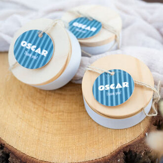 Geschenkdoosje met rechthoekig label - set van 12