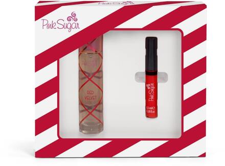 Geschenkset Aquolina Pink Sugar Red Velvet EDT + Lipgloss 50 ml + 8,5 ml