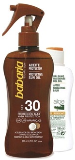 Geschenkset Babaria Protective Coconut Oil Spray SPF 30 & After Sun 200 ml + 100 ml