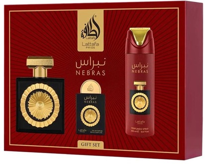 Geschenkset Lattafa SET LATTAFA Nebras EDP Spray + EDP Spray + DEO Spray 100 ml + 20 ml + 200 ml