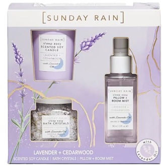 Geschenkset Sunday Rain Lavendar & Cedarwood Sleep Trio Gift Set 3 st