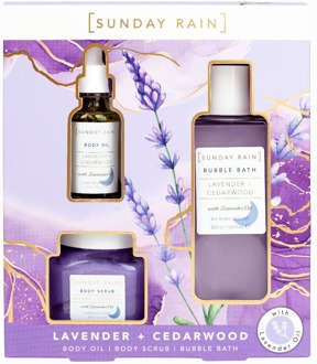 Geschenkset Sunday Rain Lavender & Cedarwood Relax Trio Gift Set 3 st