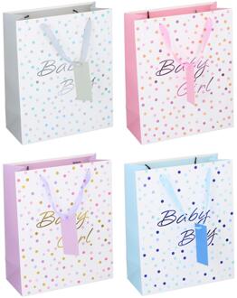 Geschenktas baby 32x26x12cm verschillende