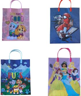 Geschenktas plastic kinderen 32x27x10cm verschillende