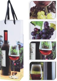 Geschenktas voor fles 12,8x8,4x36cm verschillende